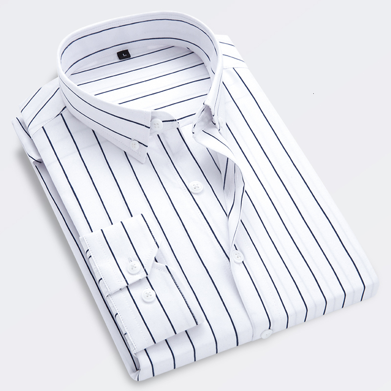 Men's Casual Shirts Men's Striped Shirts Long Sleeve Dress Shirts Fashion Slim Button Formal Men's Shirts 230503
