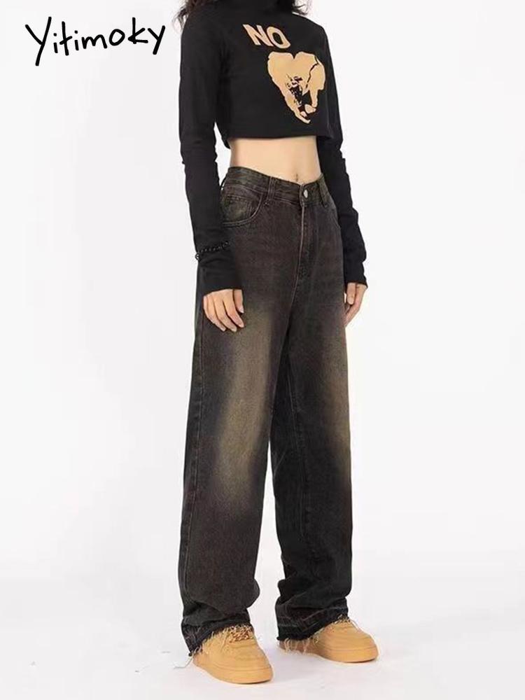 Jeans Yitimoky Women Baggy Jeans Vintage Low Waist Streetwear Fashion 2022 Summer Loose Black Straight Pants Wide Leg Denim Trousers
Jeans Yitimoky Women Baggy Jeans Vintage Low Waist Streetwear Fashion 2022 Summer Loose Black Straight Pants Wide Leg Denim Trousers