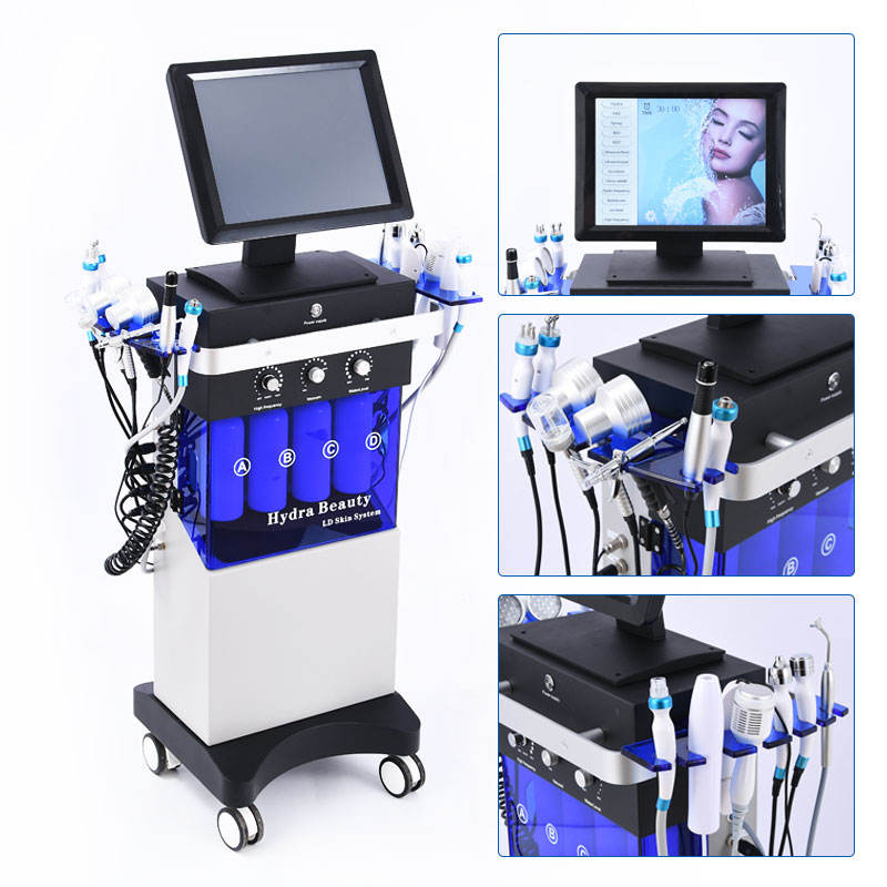 14 in 1 hydra facial water Microdermabrasion Spray Vacuum black head Removal Diamond Skin Peeling skin rejuvenation wrinkle removal machine
