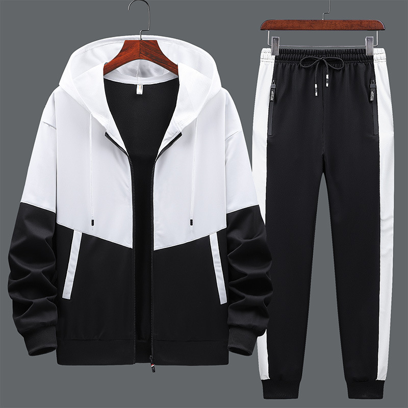 Men's Tracksuits Autumn Men's Patchwork HoodiesPants Sets Hooded SweatshirtSweatpants Men Tracksuits 2PCS Cardigan Hoodie Suits S-4XL 230503
