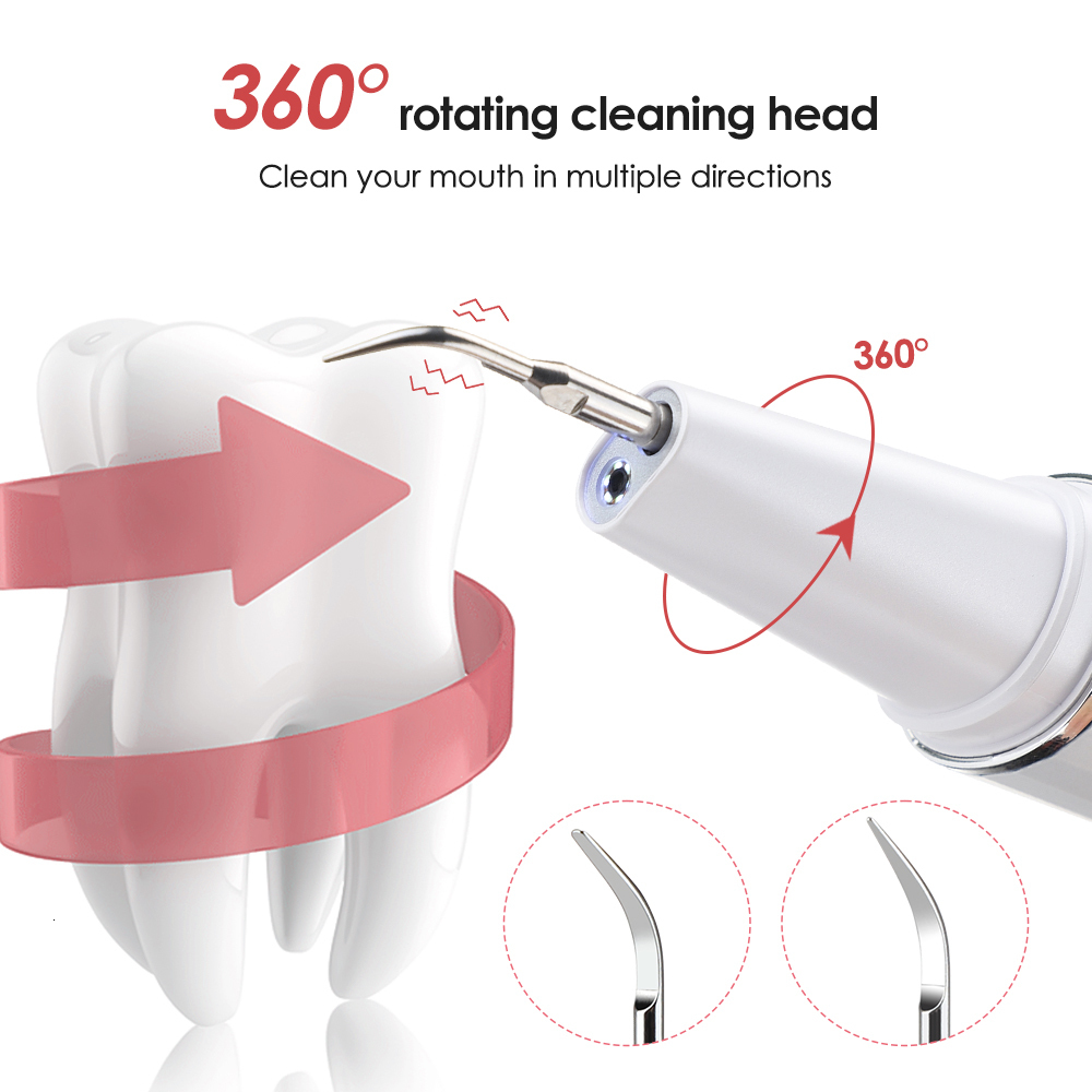 Other Oral Hygiene Ultrasonic Dental Electric Teeth Cleaner Household Tooth Whitening 4 Modes with LED Stains Tartar Remover 230503