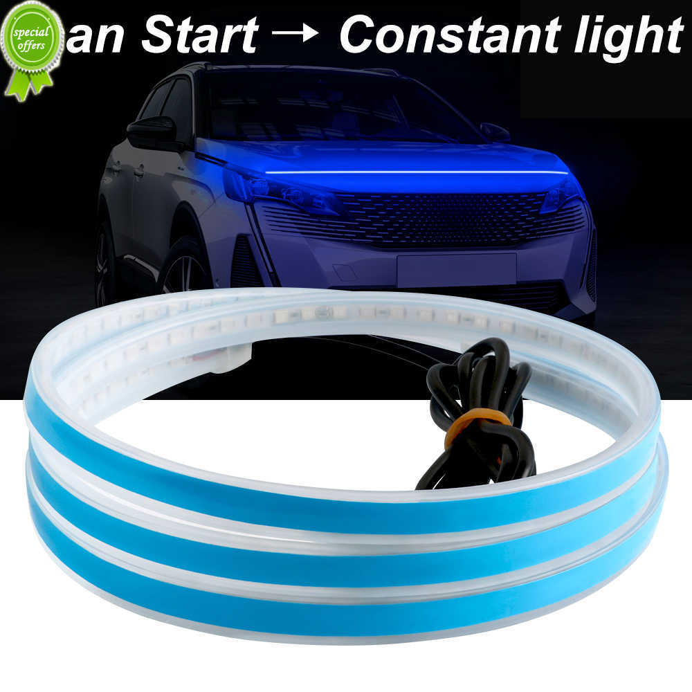 Scan Start Led Car Hood Light Strip Through-type Auto Modified Upgrade Cuttable Decorative Light Car Daytime Running Lights 12V