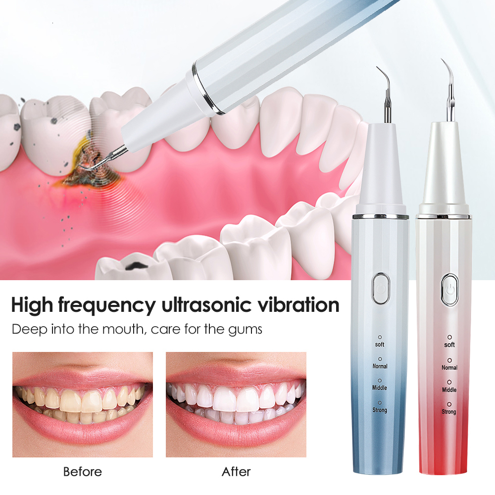 Other Oral Hygiene Ultrasonic Dental Electric Teeth Cleaner Household Tooth Whitening 4 Modes with LED Stains Tartar Remover 230503