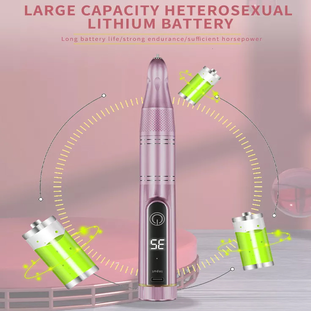 Nail Art Equipment Cordless Electric Nail Drill Machine with LED Display Forward Reverse Direction E File Nail Drill for Acrylic Nails Manicure Set 23