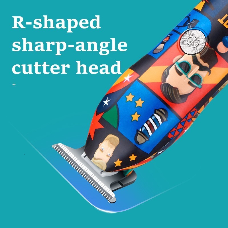 Clippers Trimmers Barber Professional Hair Clipper Rechargeable Graffiti Electric Finish Cutting Machine Beard Trimmer Shaver Cordless Work 230428