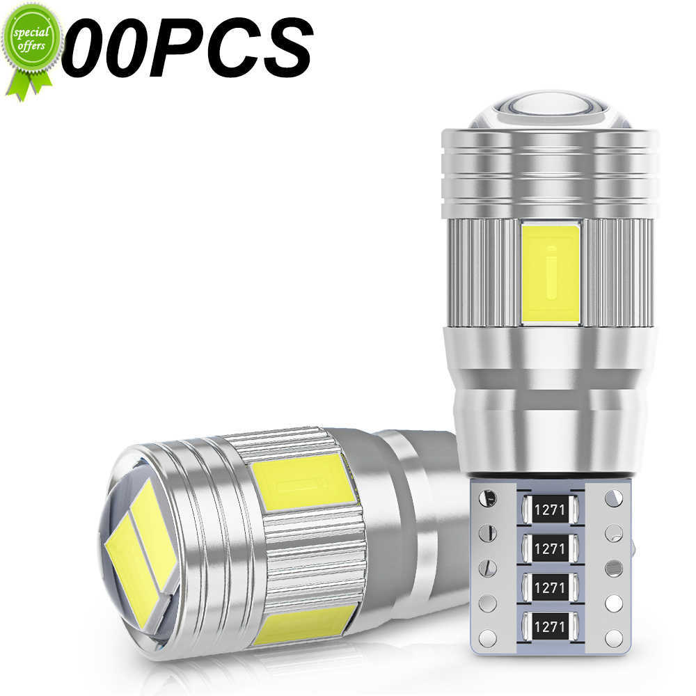 100PCS Led W5W T10 Car Led Signal Lamp 501 194 Bulbs 5630 6SMD Clearance Lights Reading Lights Interior Lights 6000K 12V White