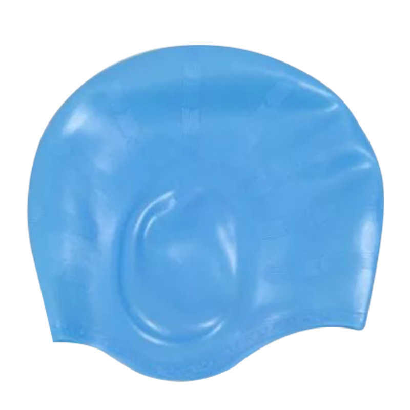 Swimming caps Flexible Silicone Gel Ear Bathing Swimming Cap Men Women Long Hair Sports Waterproof Swim Pool Cap Swimming Hat Cover for Adult J230502