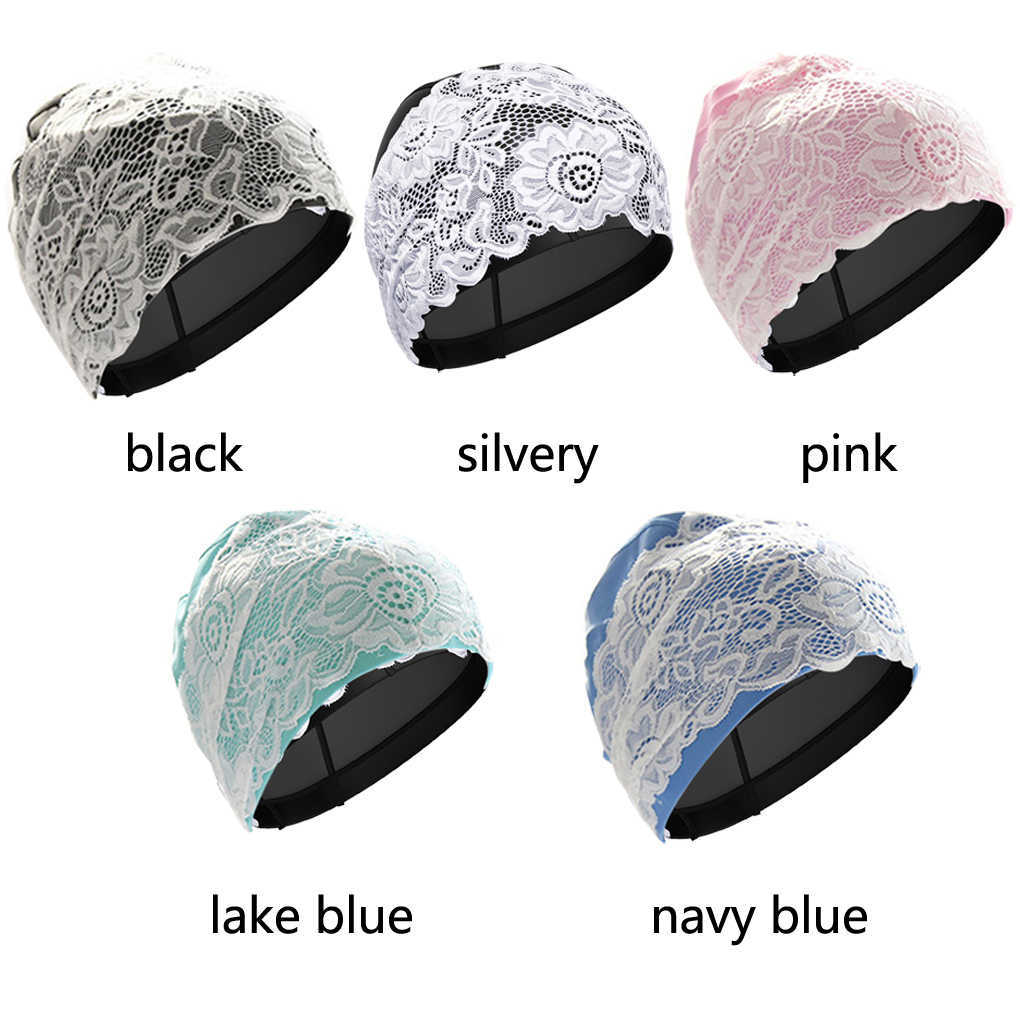 Swimming caps Adults Swimming Cap Lace Waterproof Swimmer Hat Decorative Swim Headgear Indoor Outdoor Pool Hair Protector Training J230502