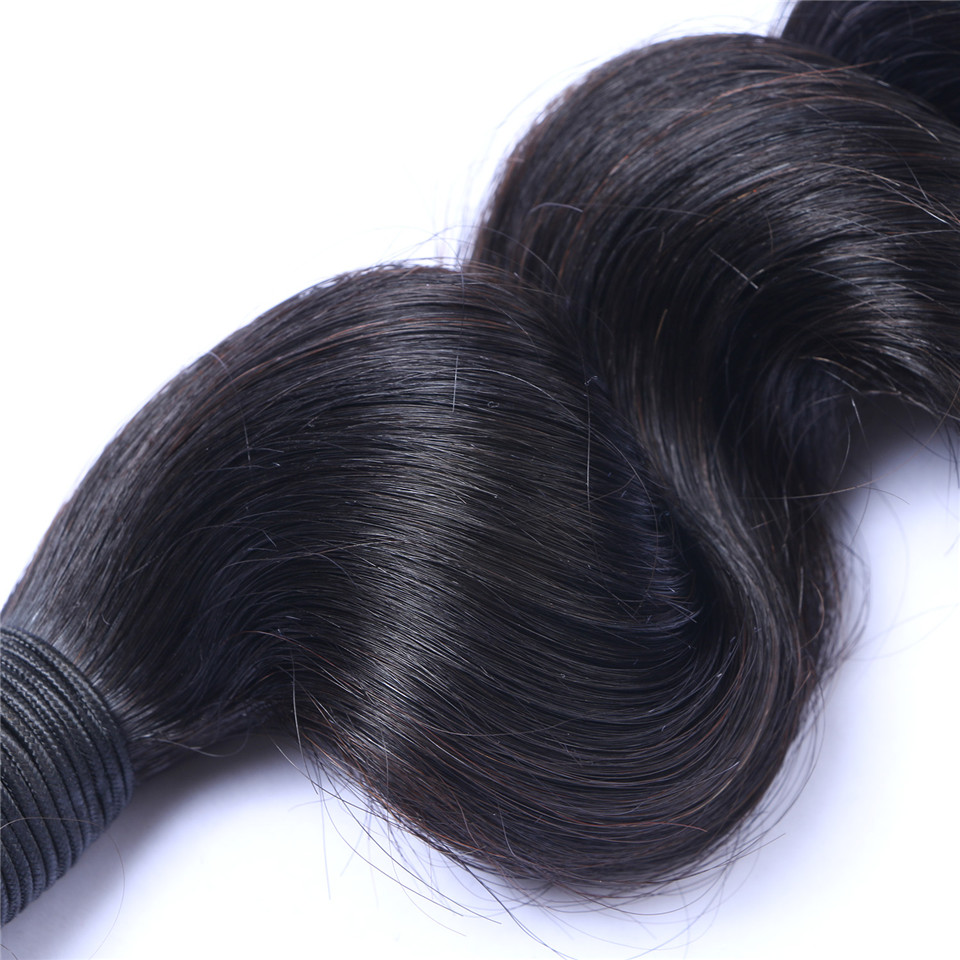 Brazilian Virgin Human Loose Wave Unprocessed Remy Hair Weaves Double Wefts 100G/Bundle 1Bundle/Lot Can Be Dyed Bleached
