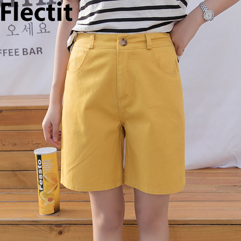Women's Shorts Flectit Bermuda Shorts Women Relaxed Straight Shorts Summer Female Casual Outfit 230503