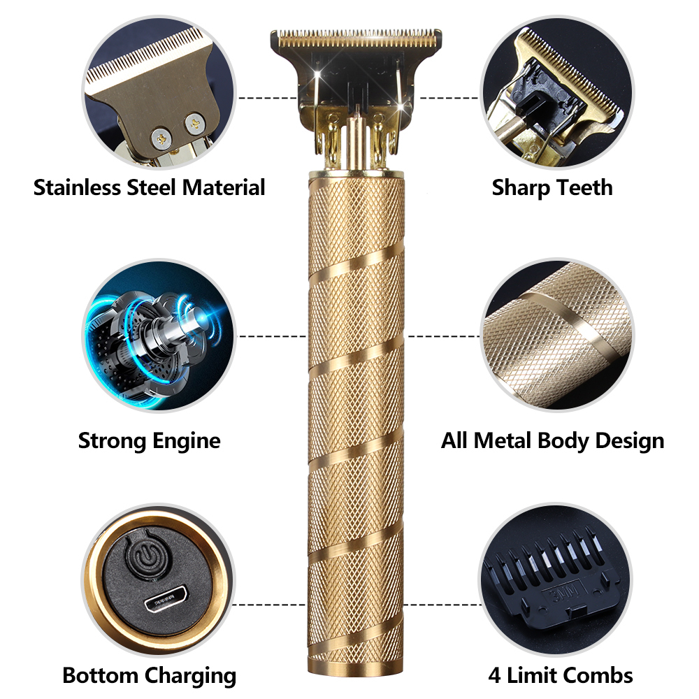 Clippers Trimmers Hair Clipper Set Electric Hair Trimmer Cordless Shaver Trimmer 0mm Men Barber Hair Cutting Machine for Men Rechargeable 230428