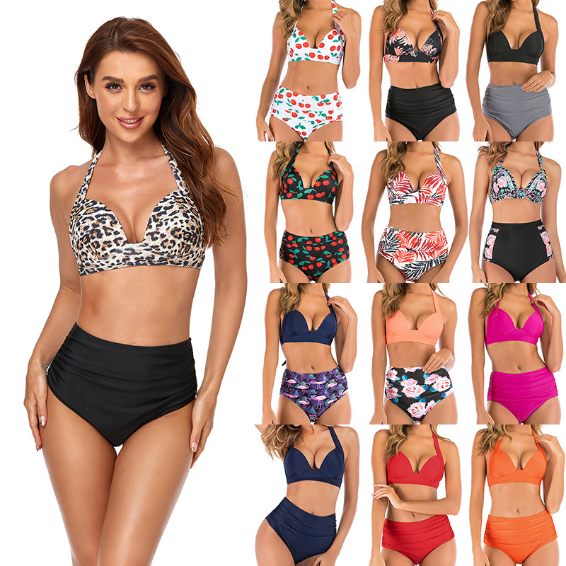 2023 Summer fashion Women's swimsuits Two-pieces Bikinis sets High-waist pleated briefs Halter lace-up design sexy swimming suits Split Monokinis suits for girls, Floral
2023 Summer fashion Women's swimsuits Two-pieces Bikinis sets High-waist pleated briefs Halter lace-up design sexy swimming suits Split Monokinis suits for girls, Floral
