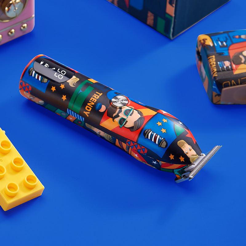 Clippers Trimmers Barber Professional Hair Clipper Rechargeable Graffiti Electric Finish Cutting Machine Beard Trimmer Shaver Cordless Work 230428