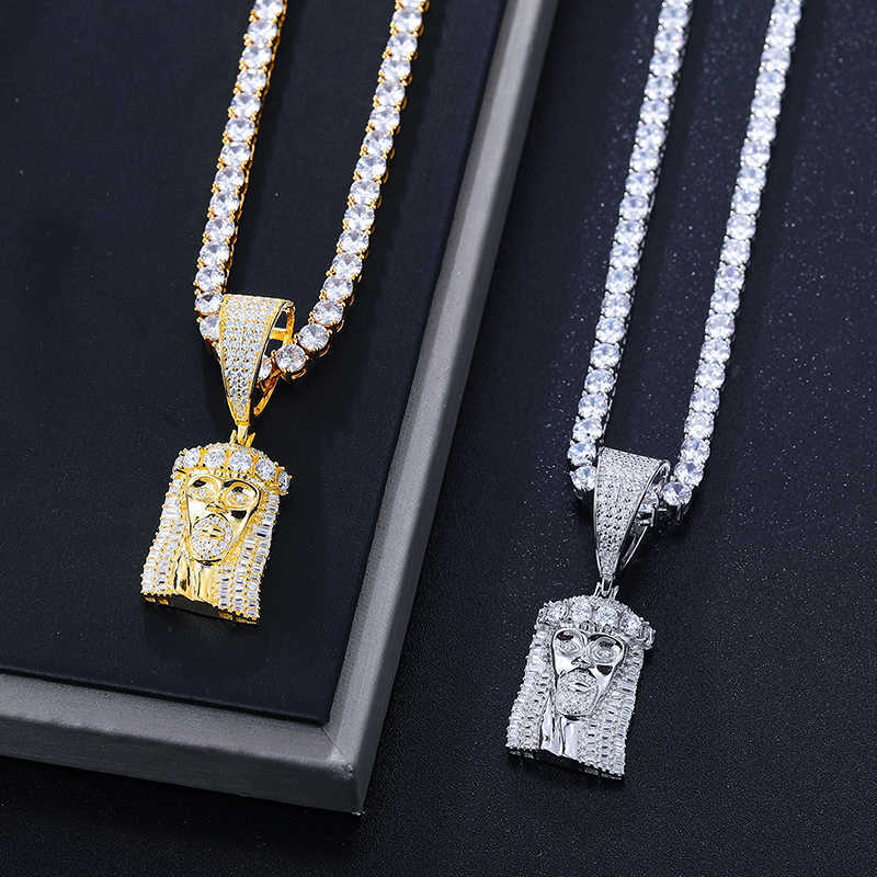 Pass Diamond Tester VVS Moissanite Iced Out Jesus Head Face Pendant Bling 925 Sterling Silver Big Piece Hip Hop Jewelry For Men
