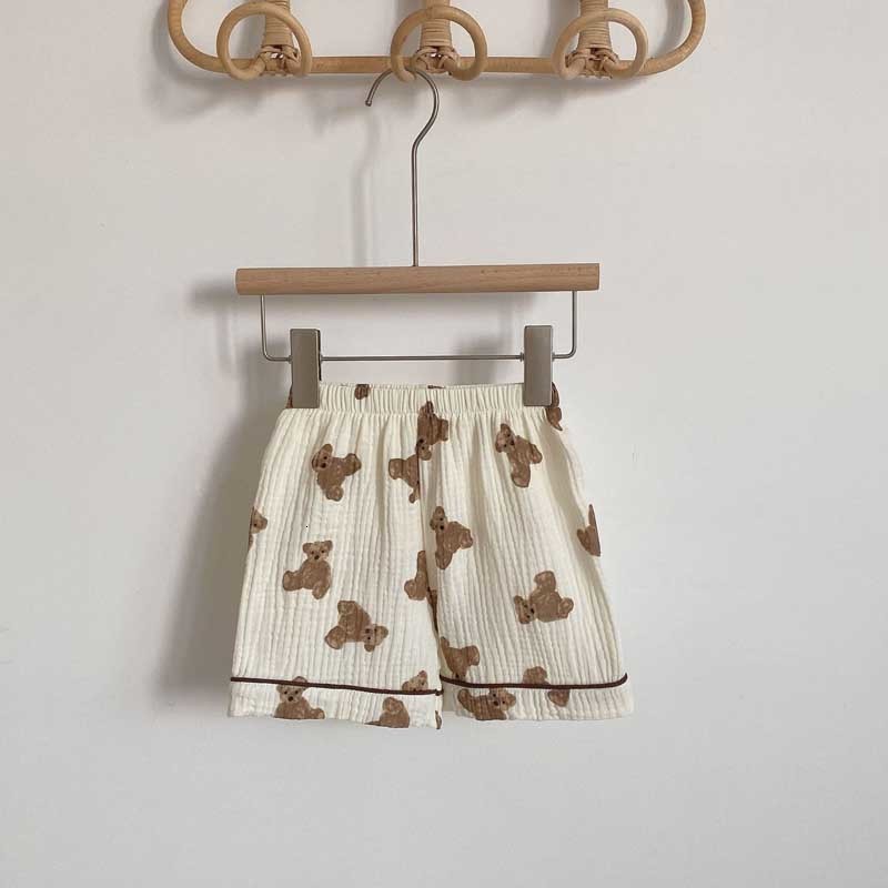 Pajamas Muslin Baby Clothes Toddler Boy Girls Summer Pajamas for Children Sleepwear Kids Clothing Set Children's Robe Pant Short Sleeve 230503