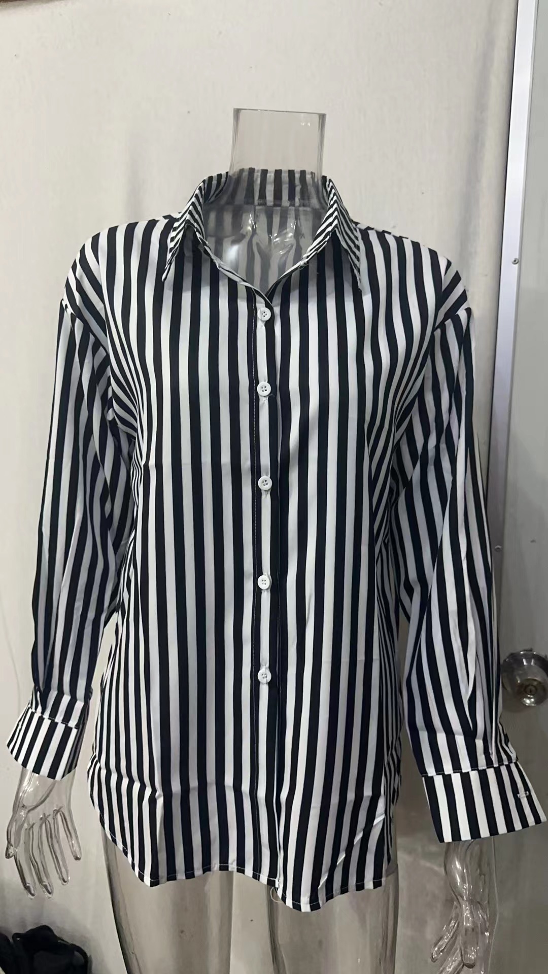 Men's Casual Shirts Casual Men Striped Print Blouse Shirts Male Summer Spring Turn Down Collar Long Sleeve Button Loose Sand Beach Tops FYY-10781