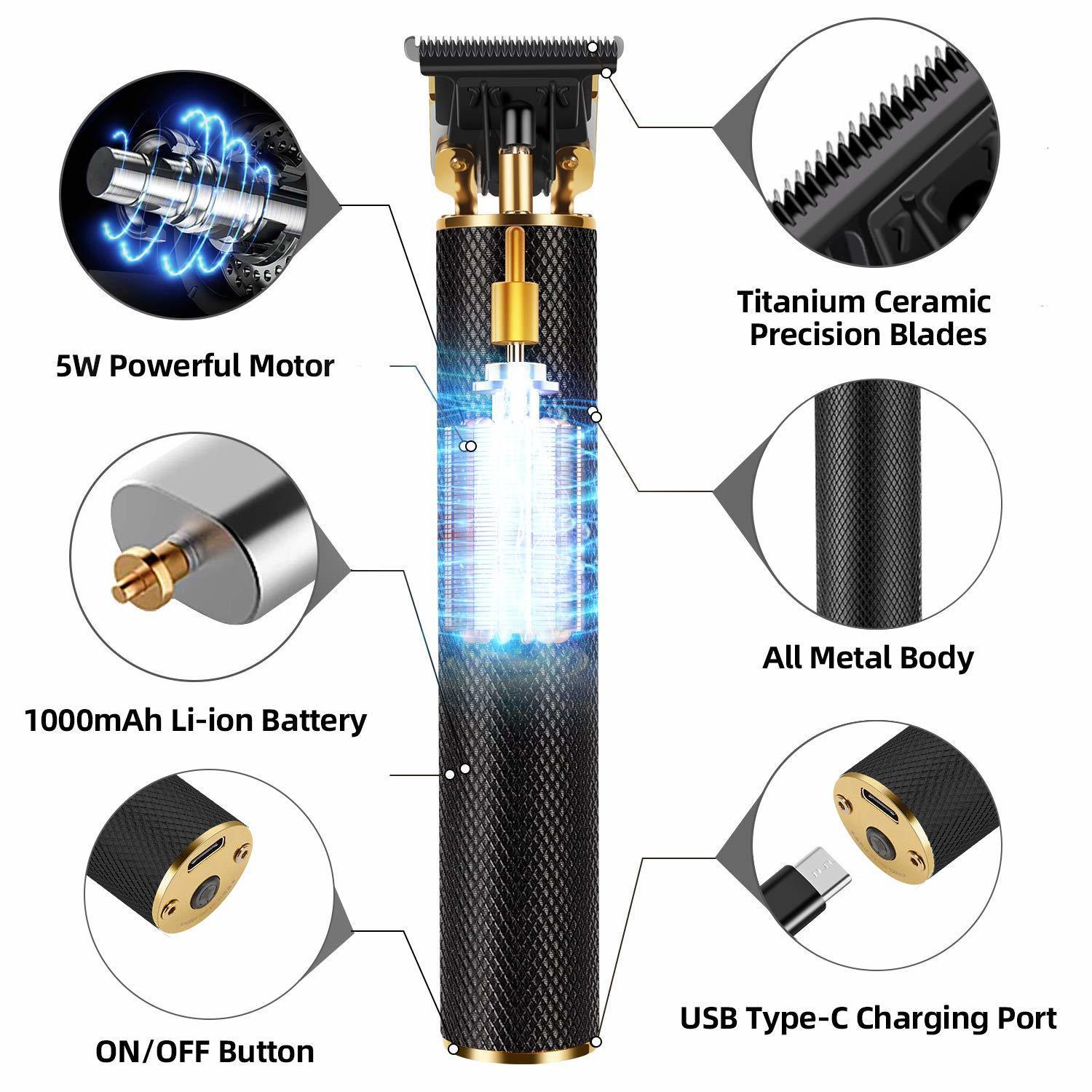 Clippers Trimmers Hair Trimmer Electric Hair Clippers Shaver Beard Trimmer Professional Men Hair Cutting T Style Machine Rechargeable Barber 230428
