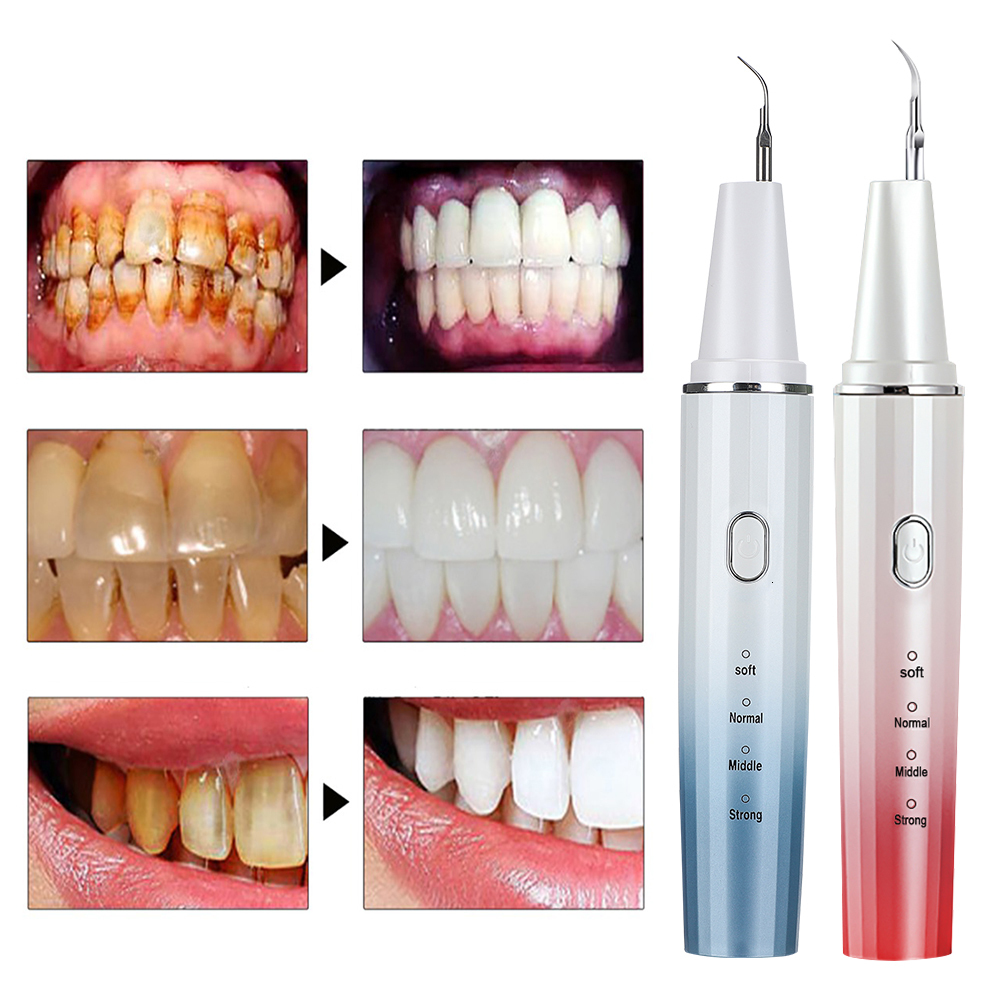 Other Oral Hygiene Ultrasonic Dental Electric Teeth Cleaner Household Tooth Whitening 4 Modes with LED Stains Tartar Remover 230503