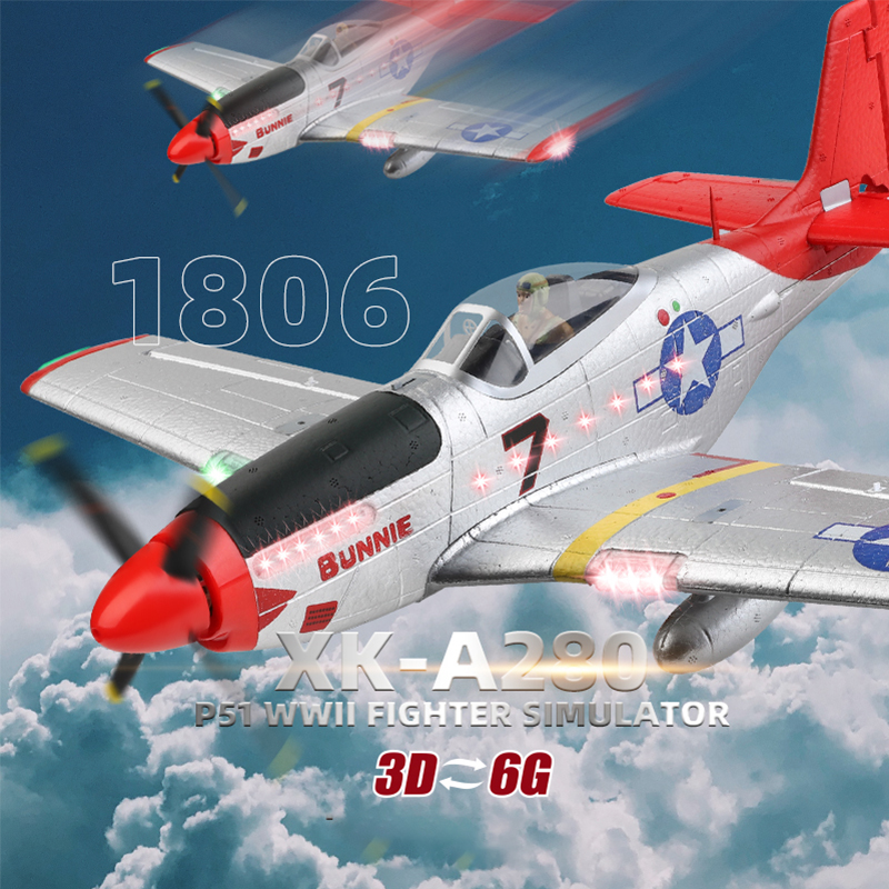 WLtoys A280-P51 RC Airplane 2.4G 3D/6G Brushless or hollow cup motor With Xpilot Stabilizer Fixed Wing Plane LED Beginner Toys, A280 brushed 1b
WLtoys A280-P51 RC Airplane 2.4G 3D/6G Brushless or hollow cup motor With Xpilot Stabilizer Fixed Wing Plane LED Beginner Toys, A280 brushed 1b