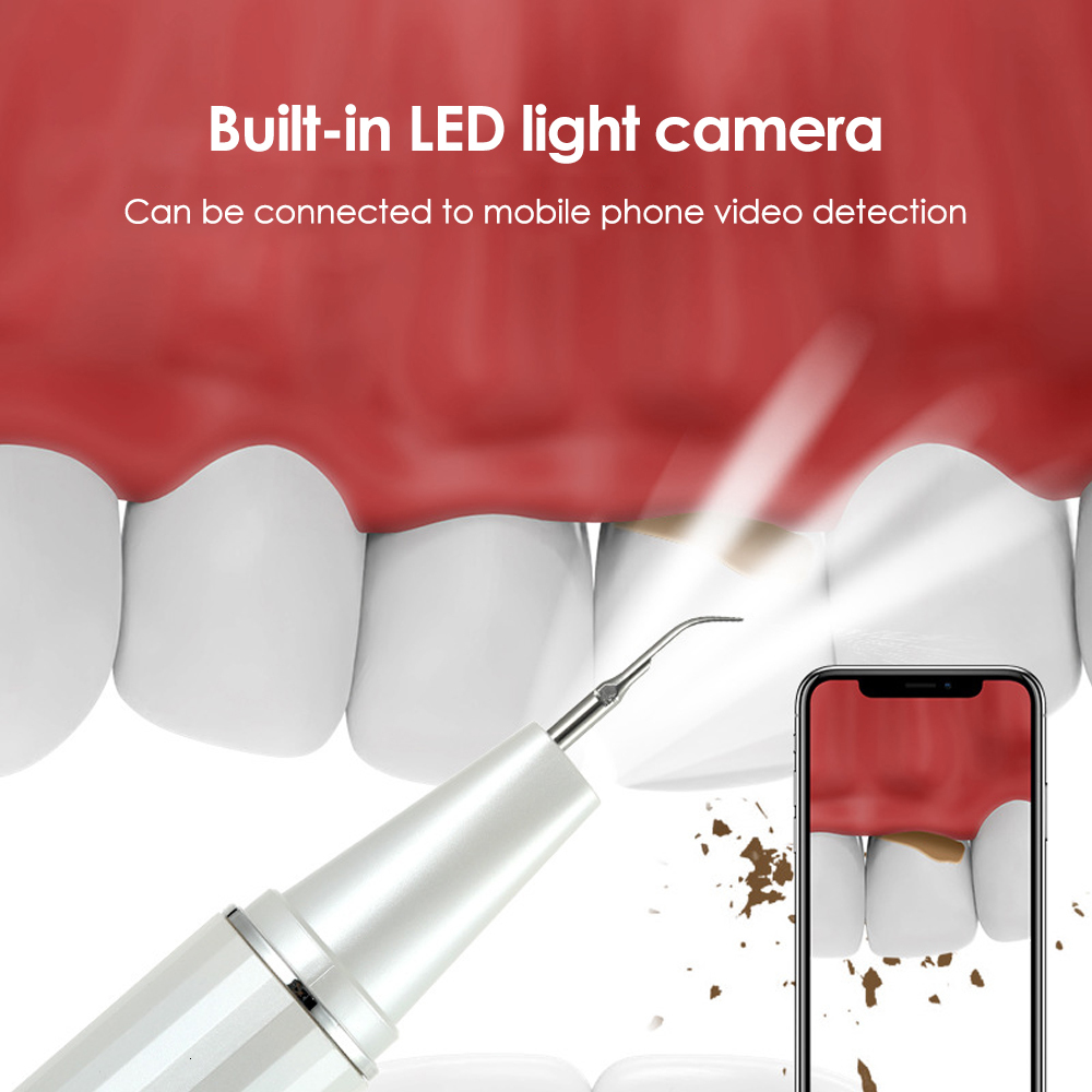 Other Oral Hygiene Ultrasonic Dental Electric Teeth Cleaner Household Tooth Whitening 4 Modes with LED Stains Tartar Remover 230503