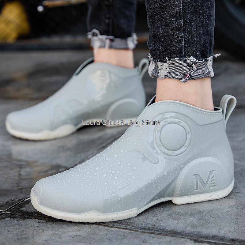 Safety Shoes Waterproof Men Boots Fashion Rain for Man Outdoor Fishing Male Water Kitchen Footwear Men s Ankle RainBoot 230503
