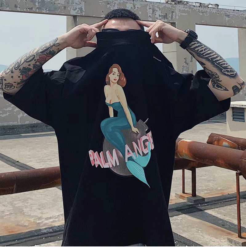 Designer Fashion Clothing Pa Tees Tshirts 3ccm Palmes Angels Mermaid Print Short Sleeve Loose Couple Summer T-shirt Luxury Casual Cotton Streetwear Tops for Sale, Black
Designer Fashion Clothing Pa Tees Tshirts 3ccm Palmes Angels Mermaid Print Short Sleeve Loose Couple Summer T-shirt Luxury Casual Cotton Streetwear Tops for Sale, Black