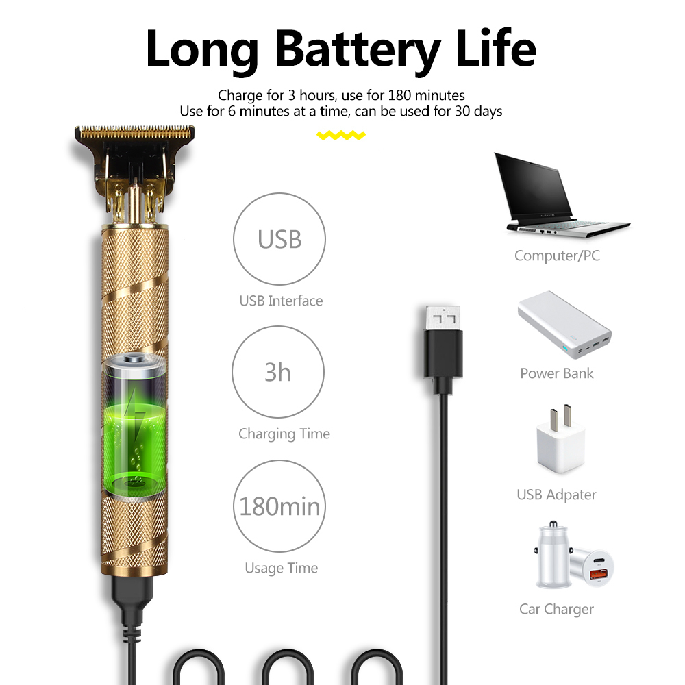 Clippers Trimmers Hair Clipper Set Electric Hair Trimmer Cordless Shaver Trimmer 0mm Men Barber Hair Cutting Machine for Men Rechargeable 230428