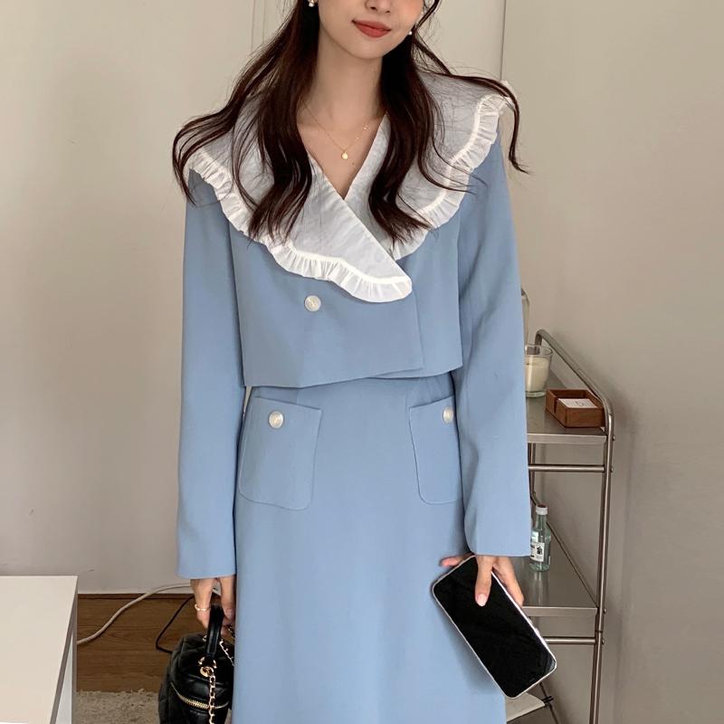 Dress Korean Sweet Blazer Suits Spring Two Piece Set Women Short Suit Jacket Crop Coat + Midi Skirt Vintage Ensemble Femme 2 Pieces, Black two piece suit
Dress Korean Sweet Blazer Suits Spring Two Piece Set Women Short Suit Jacket Crop Coat + Midi Skirt Vintage Ensemble Femme 2 Pieces, Black two piece suit