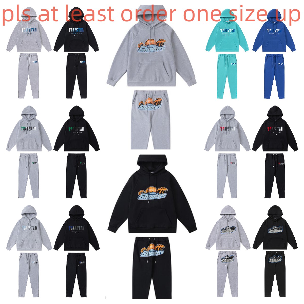 REP Men's Hooded Plush Casual Tracksuits Embroidered Velvet Sweater and Pants Sweatshirt Tracksuit Black Grey S-XL