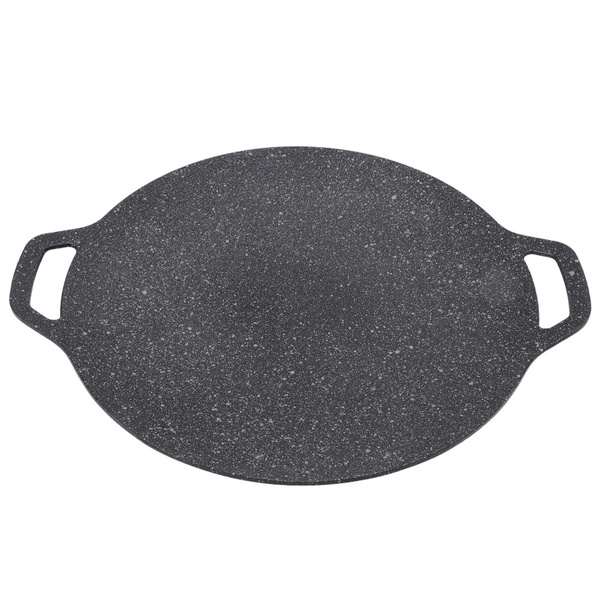 Korean BBQ Grill Non Stick Grill Round Shape High Thermal Conductivity Aluminum Material Glossy Appearance Korean BBQ Grill For Camping 33cm