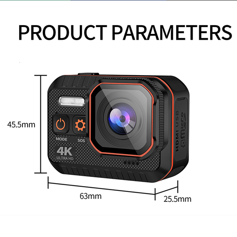 Digital Cameras CERASTES Action 4K60FPS With Remote Control Screen Waterproof Sport drive recorder Sports Helmet Cam 230503