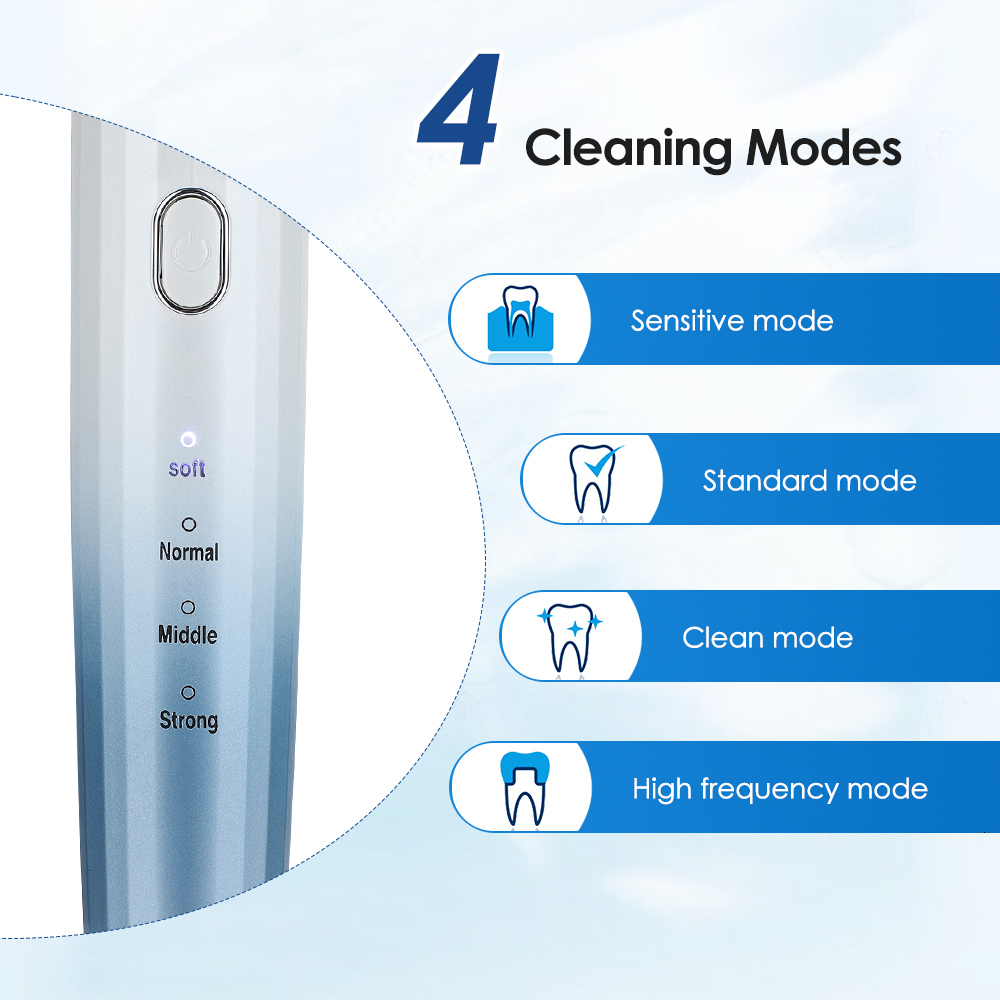 Other Oral Hygiene Ultrasonic Dental Electric Teeth Cleaner Household Tooth Whitening 4 Modes with LED Stains Tartar Remover 230503