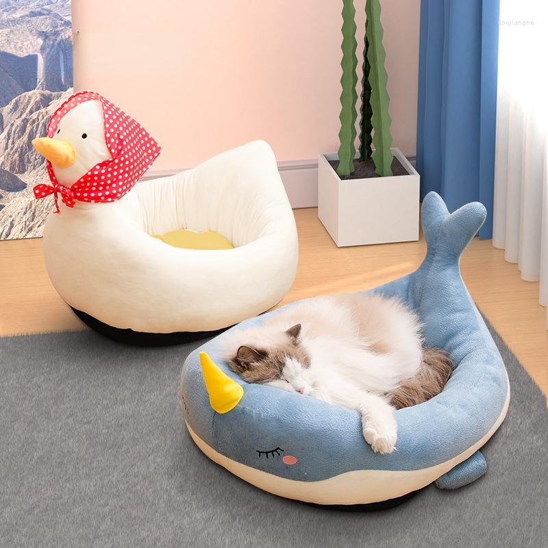 Cat Beds Pet Dog Bed House For Cats Indoor Warm Kitten Kennel Small Nest Collapsible Cave Cute Sleeping Mats Winter Products