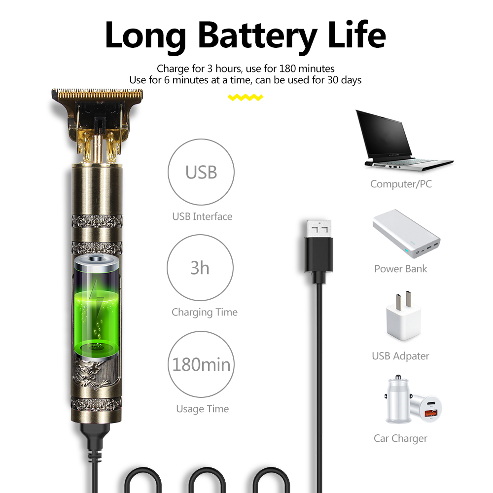 Clippers Trimmers Professional Hair Clipper Set Rechargeable Electric T9 Hair Cutting Machine Beard Trimmer Shaver Cordless Barber shop 230428