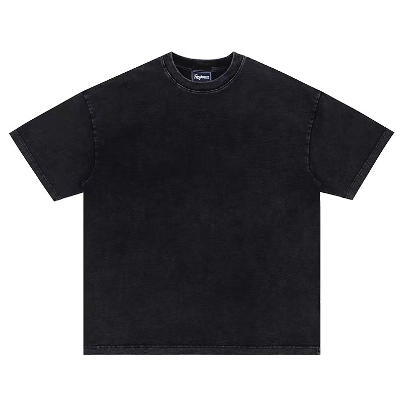 Men s T Shirts 320g heavy industry wash batik n retro casual heavyweight short sleeved T shirt 230503
