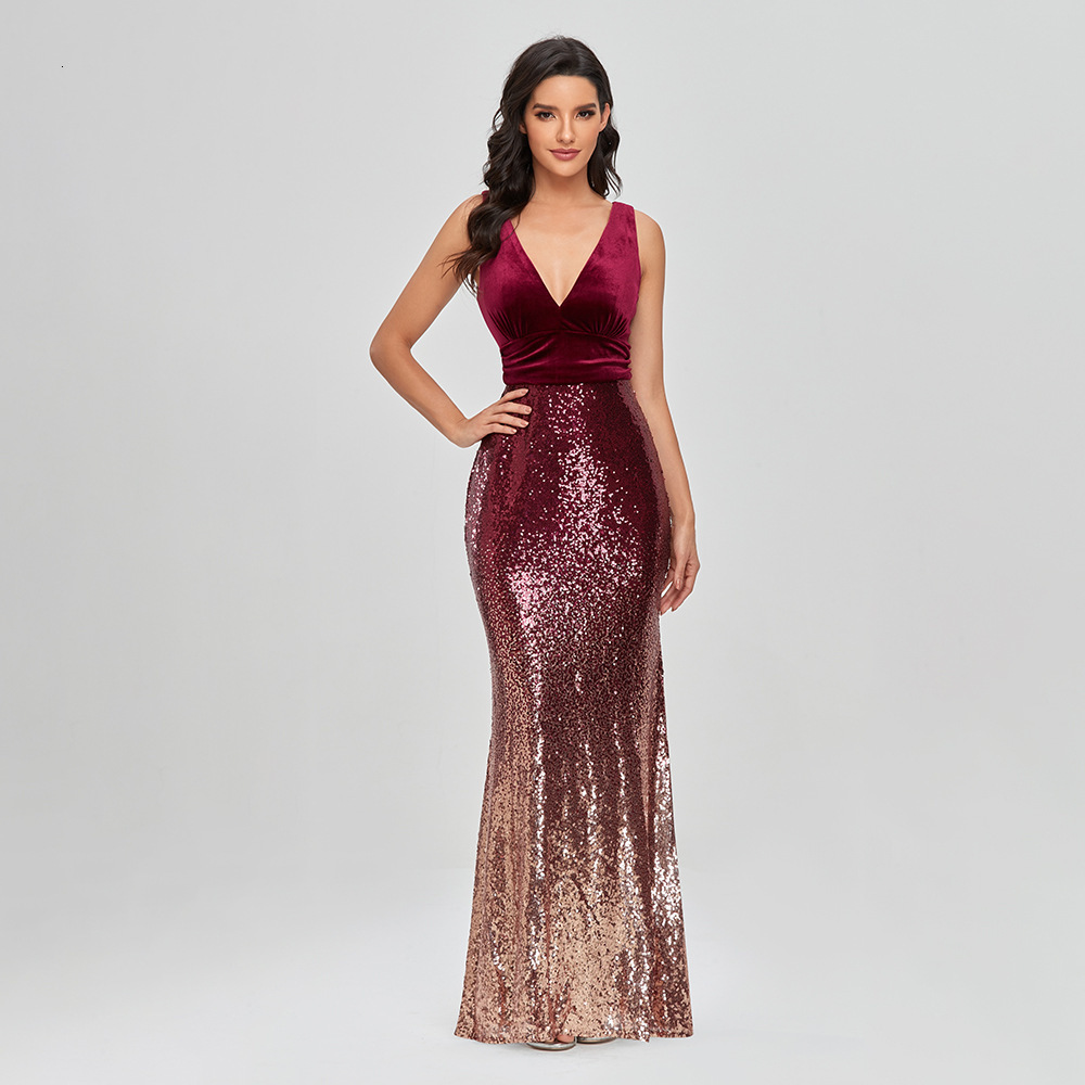 Party Dresses In Stock Evening Dresses Mermaid V-neck Sequins Sparkle Long Turkey Evening Gown Prom Dresses Robe De Soiree 230504