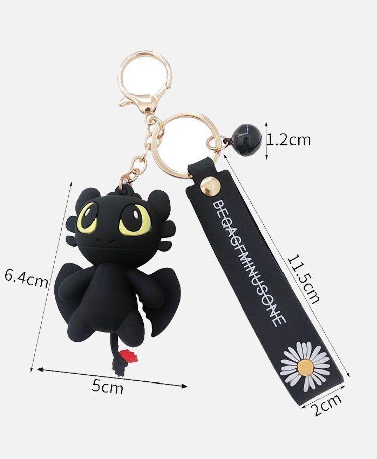 Cute Animation Jewelry KeyChain Dragon Series PVC Key Ring Accessories kids birthday gift
