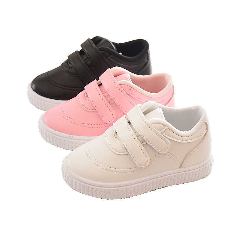 Athletic Outdoor kids sneakers boys girls trainers Children leather white black school shoes pink casual shoe flexible sole fashion H260130