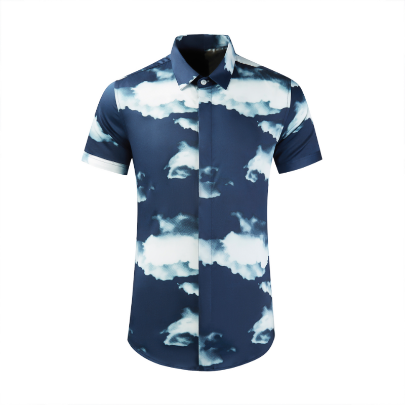 100% Cotton Summer Men's Shirts Luxury Clouds Allover Printed Short Sleeve Party Male Dress Shirts Slim Casual Man Shirts, Blue
100% Cotton Summer Men's Shirts Luxury Clouds Allover Printed Short Sleeve Party Male Dress Shirts Slim Casual Man Shirts, Blue