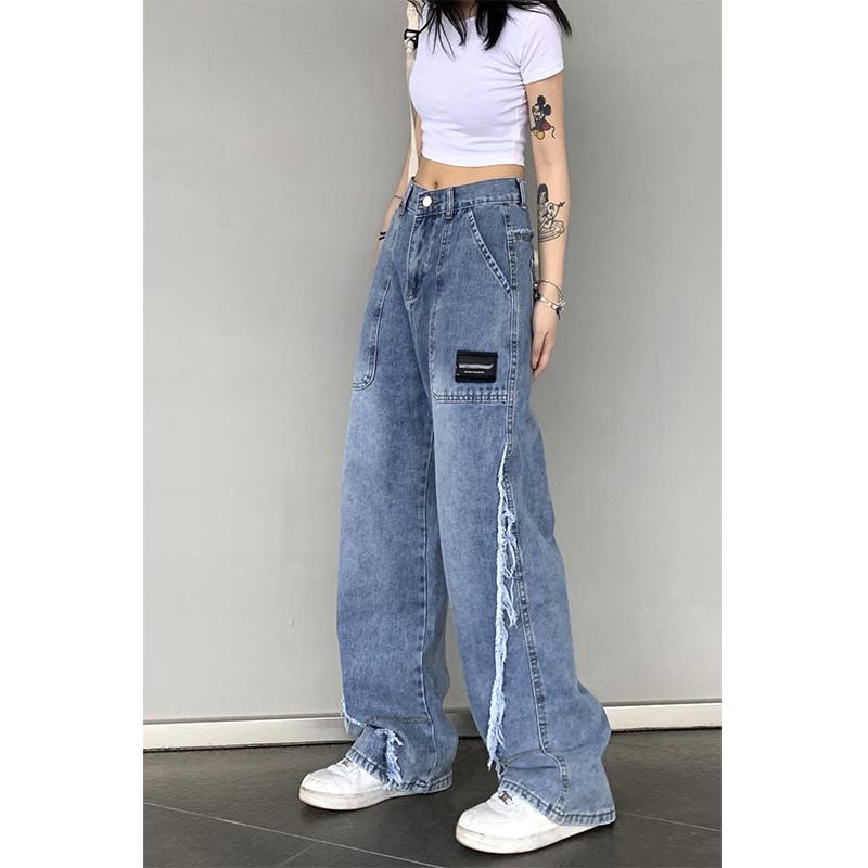 Jeans Women High Street Blue Vintage Jeans Fashion High Waist Straight Pants Casual Baggy Burrs Wide Leg Denim Trouser Ladies Summer
Jeans Women High Street Blue Vintage Jeans Fashion High Waist Straight Pants Casual Baggy Burrs Wide Leg Denim Trouser Ladies Summer