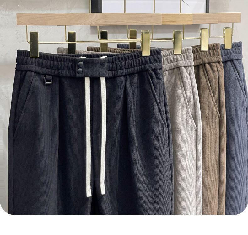 Men's Pants Spring Autumn Men Pants Fashion Retro Lace Up Elastic Waist Casual Pants Men Jogger Loose Sports Harlan Trousers 230504