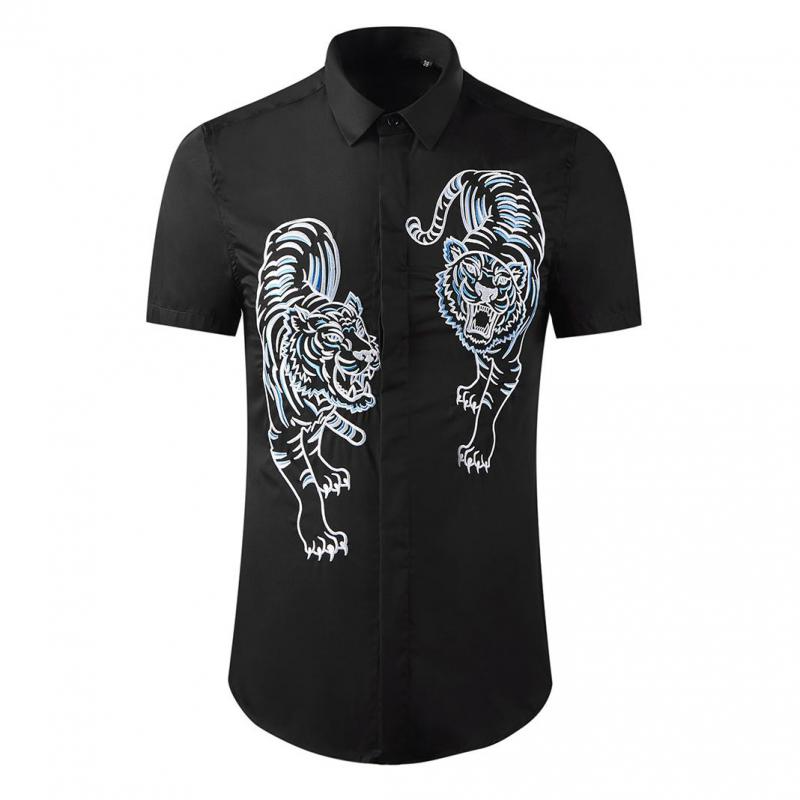 100% Cotton Man Shirts High Quality Short Sleeve Tiger Embroidery Casual Party Male Shirts Slim Fit Mens Dress Shirts 3XL, Black
100% Cotton Man Shirts High Quality Short Sleeve Tiger Embroidery Casual Party Male Shirts Slim Fit Mens Dress Shirts 3XL, Black