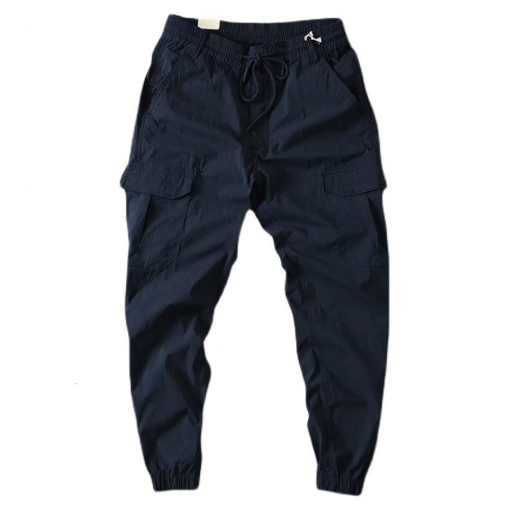 Men's Pants Men Pants Flap Pockets Jogger Trousers Soft Fabric Loose Type Good Elastic Waist Ankle-banded Jogger Trousers 230504