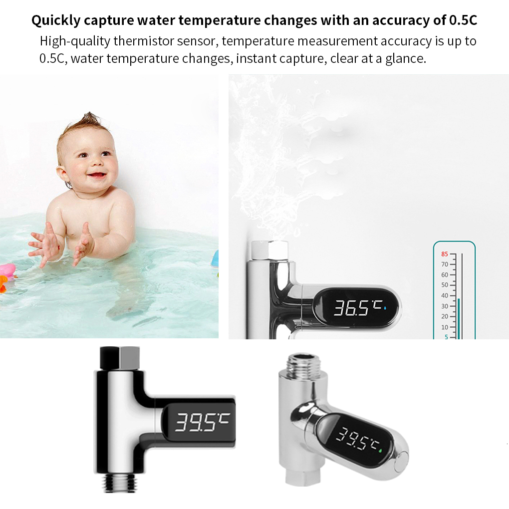 Water Thermometers LED Digital Display Kitchen 8 85 Electric Temperature Meter Gauge Baby Care ABS PC Shower Thermometer Bathroom Accessories 230504