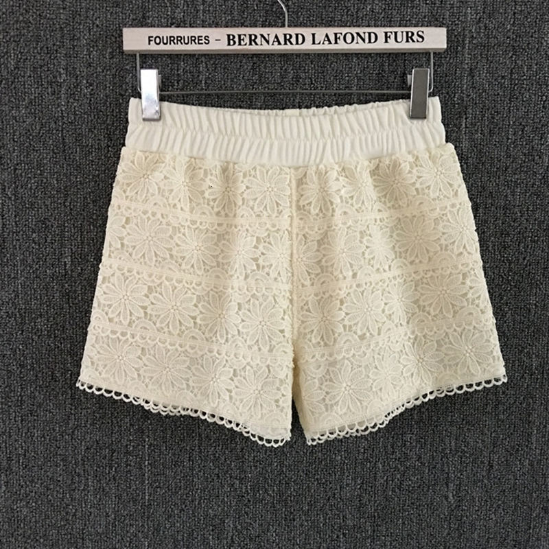 Women's Shorts Summer Lace Shorts Women Out Wear Thin Shorts Feminino Elastic High Waist White Short Femme Lace Trousers Women pants C4078 230504