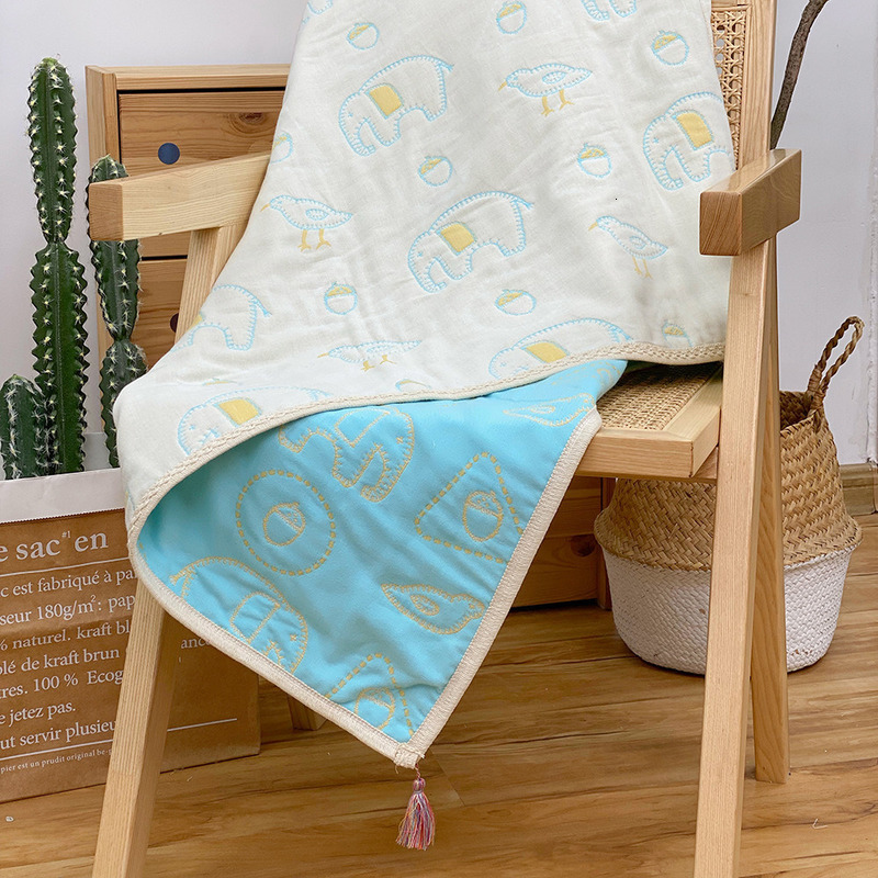 Blankets Swaddling Retro Cotton Quilt Bohemian Japanese Style Children Air conditioning born Plain Bedclothes 230504