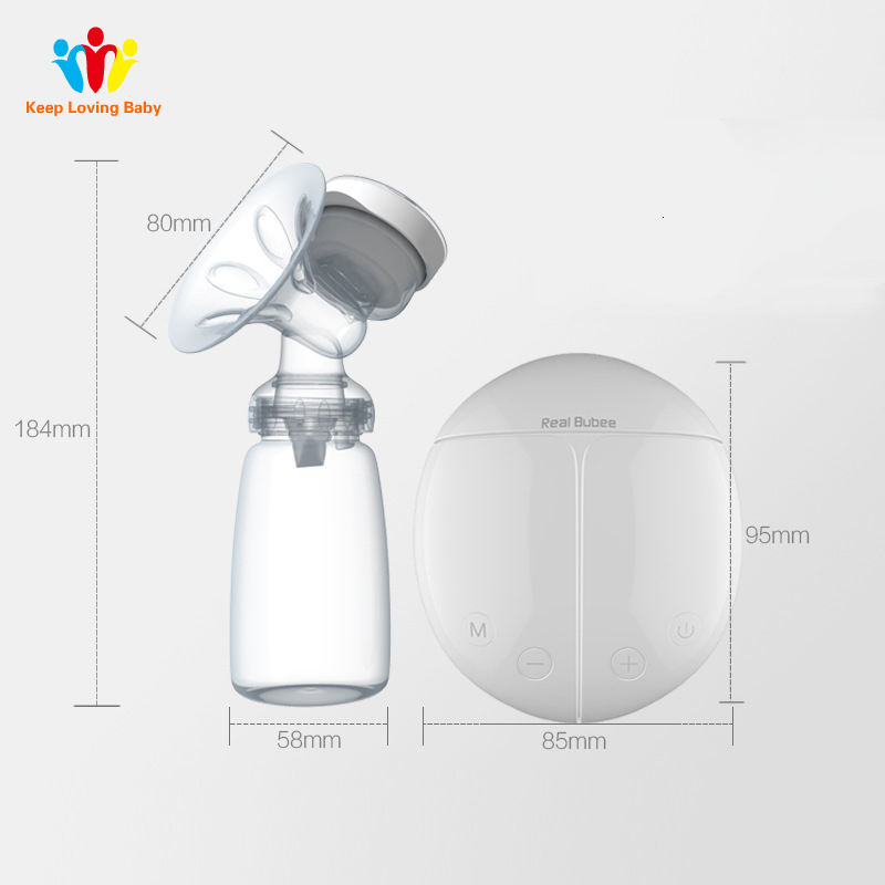 Breastpumps Real Bubee Double Electric Pumps Powerful Nipple Suction Baby Milk Bottle Cold Heat Pad Nippl USB Pump 230504