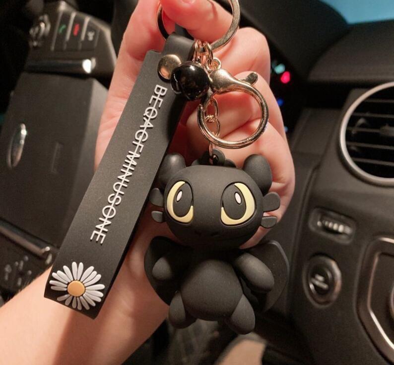 Cute Animation Jewelry KeyChain Dragon Series PVC Key Ring Accessories kids birthday gift