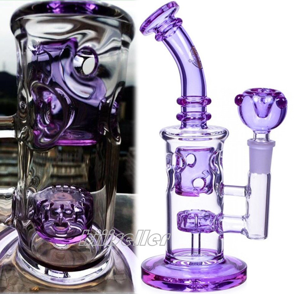 Big Glasses Bong Hookahs Smoking Glass Pipes Skull Glass Bongs Waterpipe Recycler Oil Function With 14mm Banger