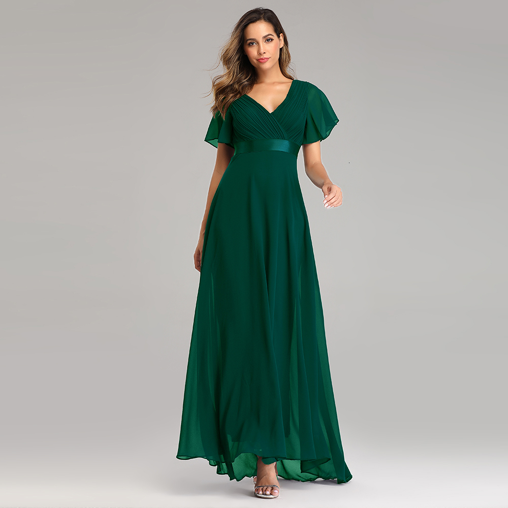 Party Dresses Evening Dresses XUCTHHC Elegant V-Neck Ruffles Chiffon Formal Evening Gown Robe Vestidos De Fiesta Dress for Wedding Party 230504
